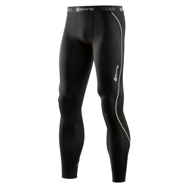Skins Mens DNAmic Core Long Half Tights Bottoms Pants Trousers Black Sports Gym 